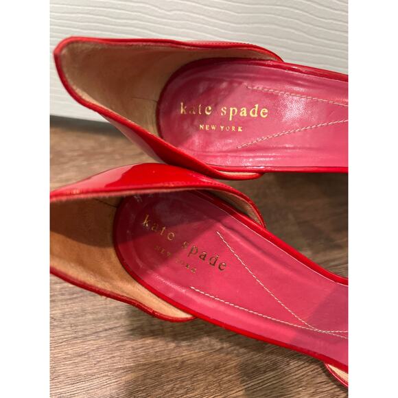Kate Spade Red Patent Leathers D'Orsay Pumps Women's Size 9 - Picture 6 of 12